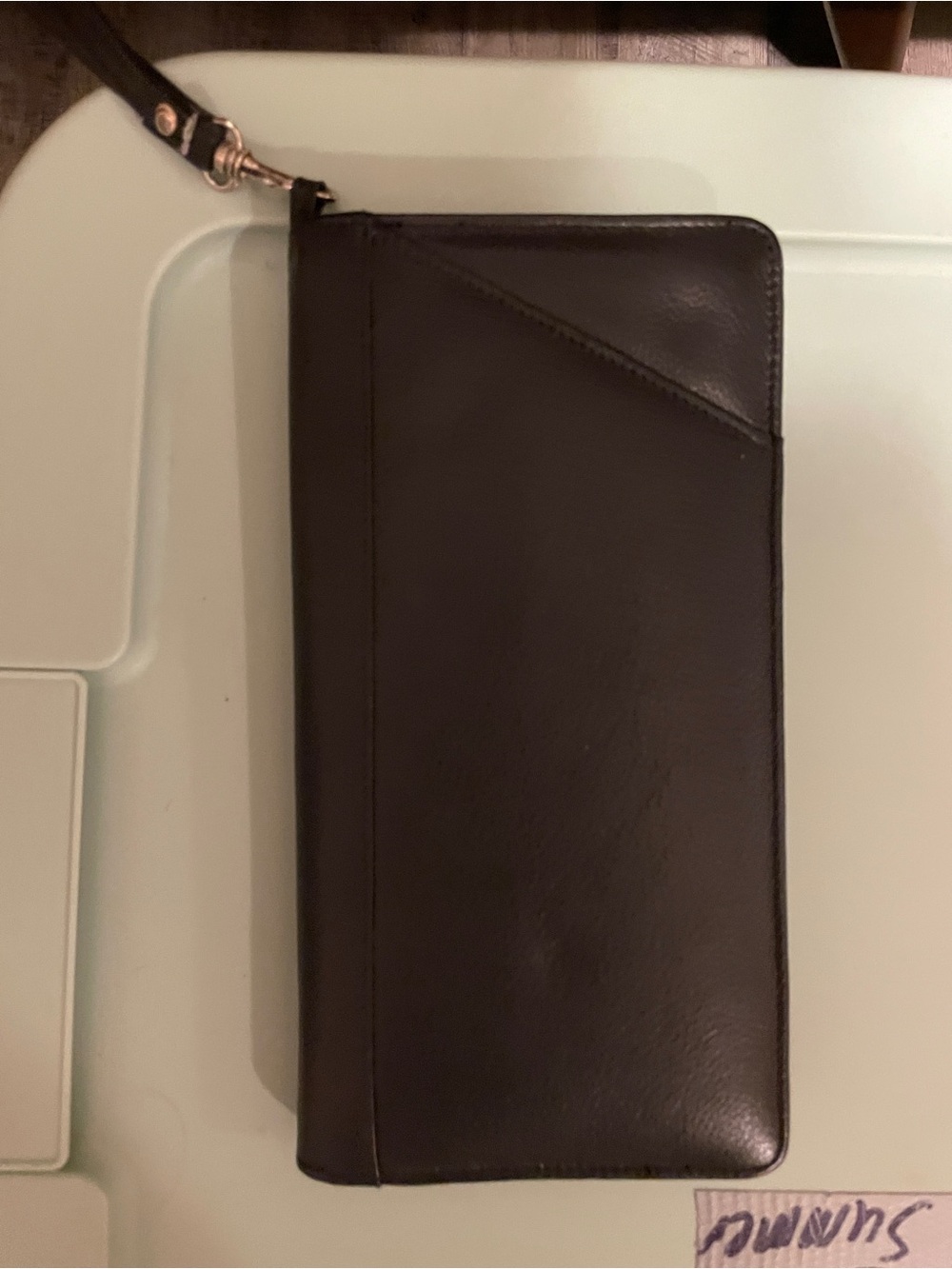 Black Leather Wristlet Wallet